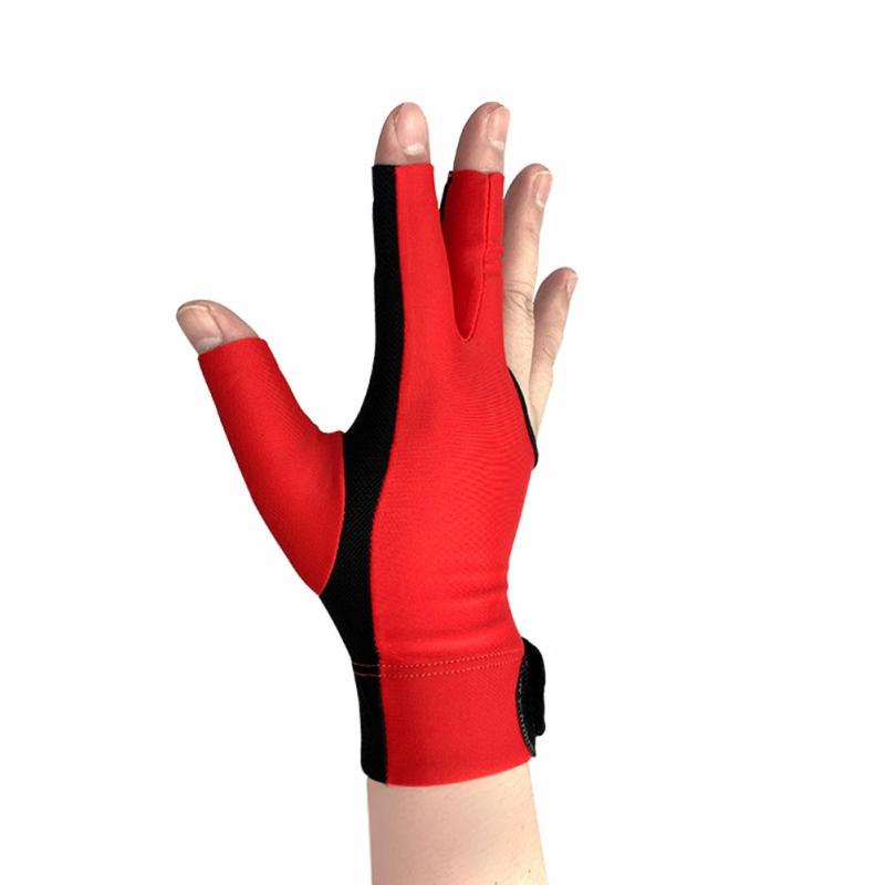 Black/Red Three-Finger Billiard Gloves Wear Resitant Durable Sports Gloves For Play Billiard Red,One Size  |  Desk Supplies Desk Supplies Black