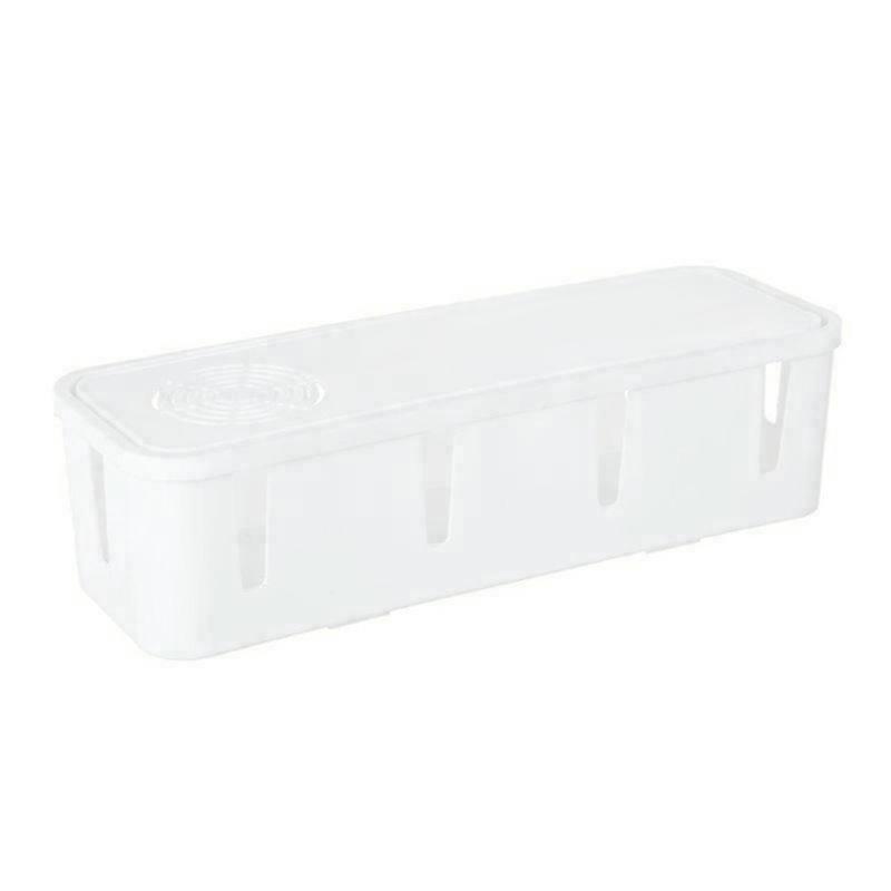 Cable Storage Box Case Wire Cable Management Socket Safety Storage Organizer Home White  |  Desk Supplies Desk Supplies Desk Supplies