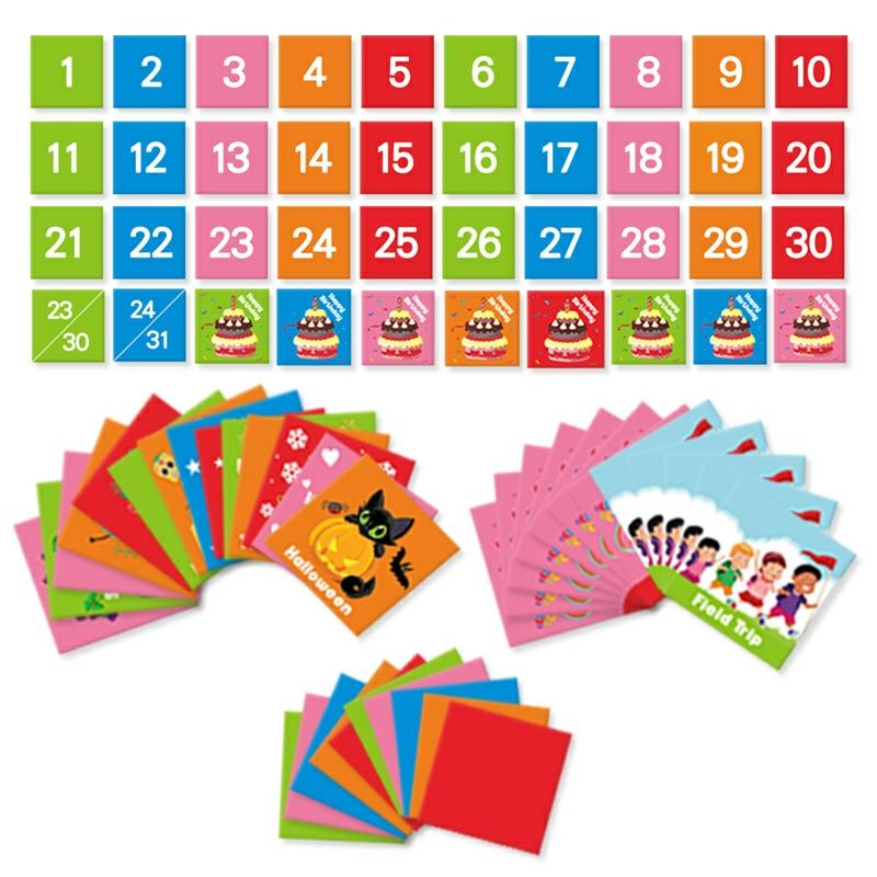 Calendar Pocket Chart Early Childhood Educational Cards For Home Classroom Ornaments 25.25X25.75In  |  General Supplies General Supplies General Supplies