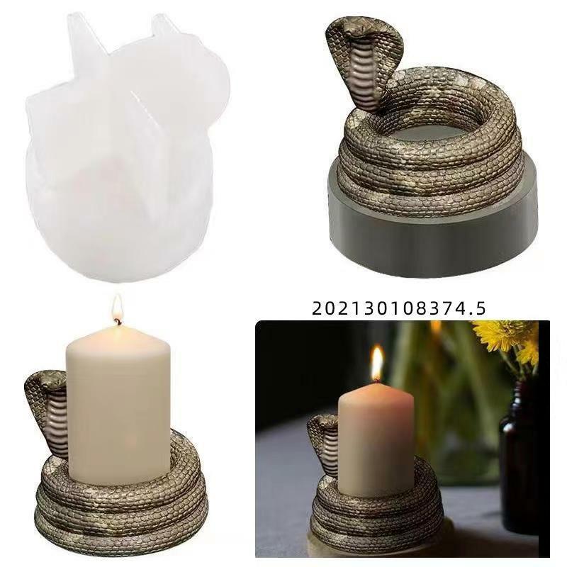 Candle Holder Stencil Silicone 3D Cobra Candlestick Template For Diy Casting Crafts Home Decorations  |  Art & Crafts Art & Crafts Art & Crafts