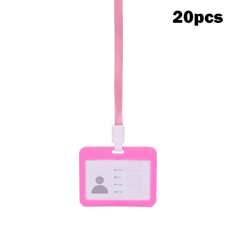 Card Protector Cards Holder Waterproof Badge Card Holder With Neck Lanyards For School Event 20Pcs,Pink  |  Desk Supplies Desk Supplies 10pcs