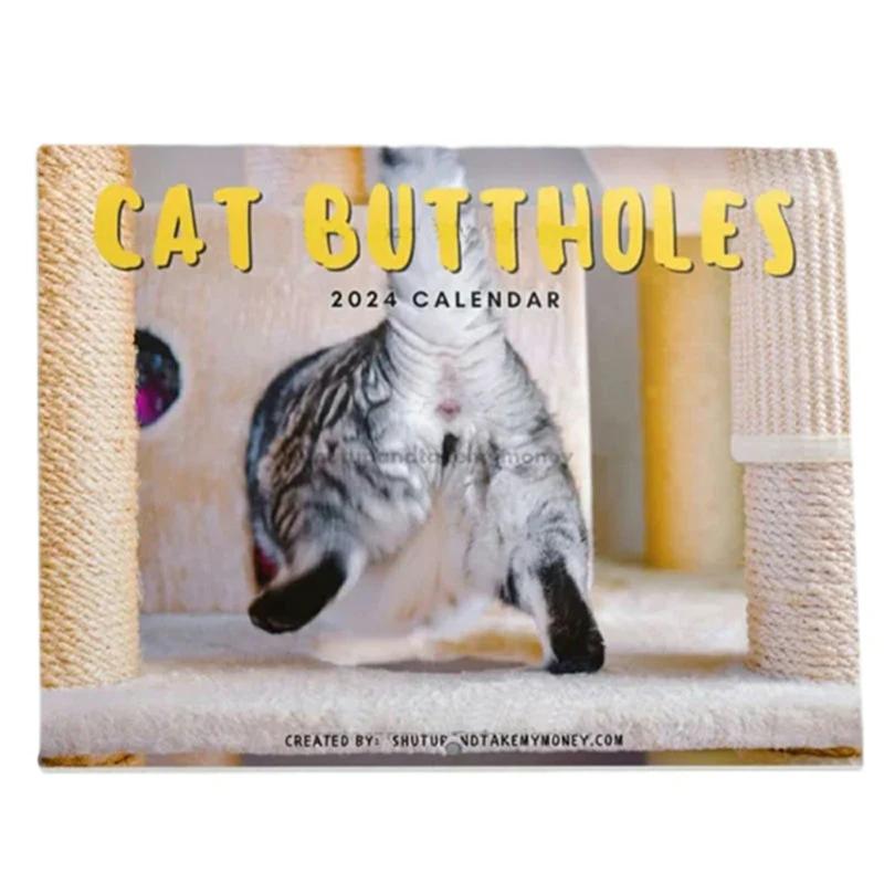 Cat Buttholes 2024 Wall Calendar 12 Months Calendar Planner For Home Study Office  |  Writing Material Writing Material Writing Material