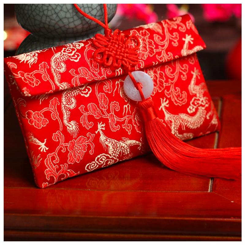 Chinese Style Brocade Red Envelope Bag Spring Festival Luck Red Packets Bag For Chinese Wedding Birthday P  |  General Supplies General Supplies General Supplies