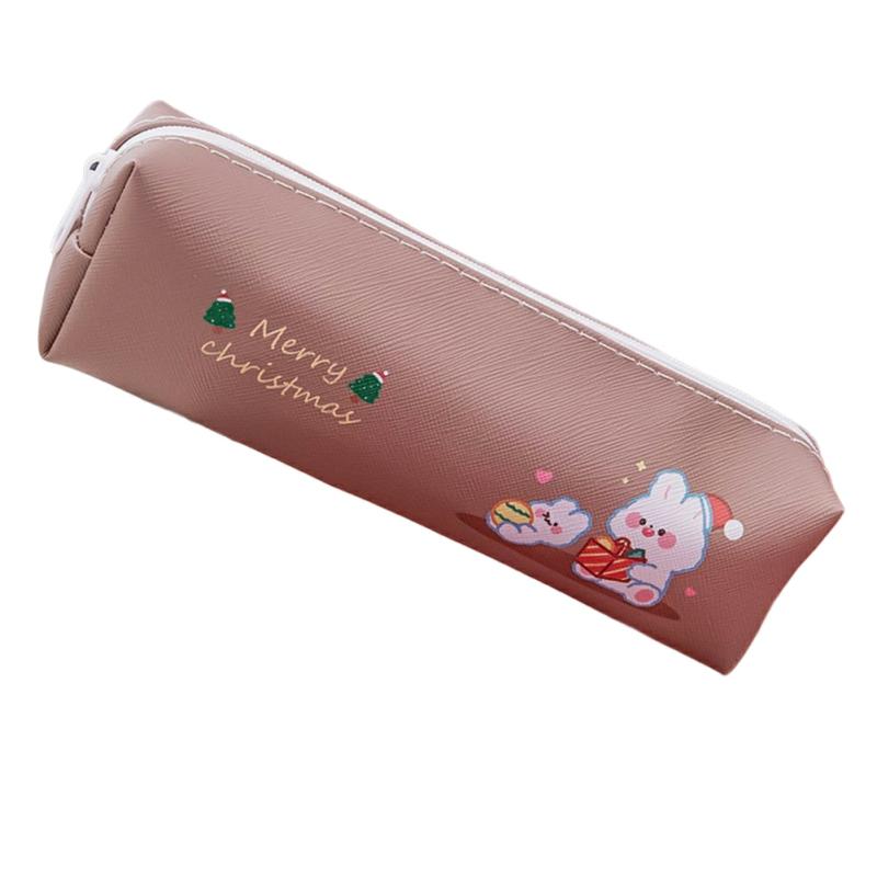 Christmas Cartoon Pencil Case Portable Large Capacity Pencil Bag Zipper Christmas Xmas Stationery Storage Bag 18.53.7  5.5Cm,Christmas Rabbit  |  Desk Supplies Desk Supplies 18.5*3.7 * 5.5cm