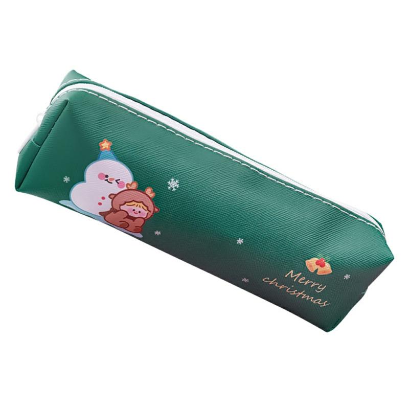 Christmas Cartoon Pencil Case Portable Large Capacity Pencil Bag Zipper Christmas Xmas Stationery Storage Bag 18.53.7  5.5Cm,Elk Girl  |  Desk Supplies Desk Supplies 18.5*3.7 * 5.5cm