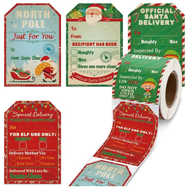 Christmas Gift Sticker Sign 200Pcs/Roll Christmas Present Sticker Self-Adhesive Christmas Envelope Stickers Diy Christmas Gifts Decorative Stickers A Paragraph  |  General Supplies General Supplies A Paragraph