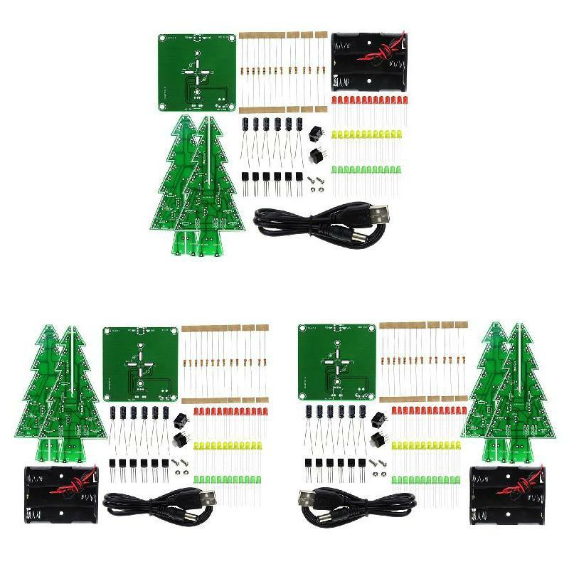 Christmas Tree Led Flash Diy Kit 3D Circuit Parts Glitter Electronic Learning Set  |  Writing Material Writing Material Writing Material