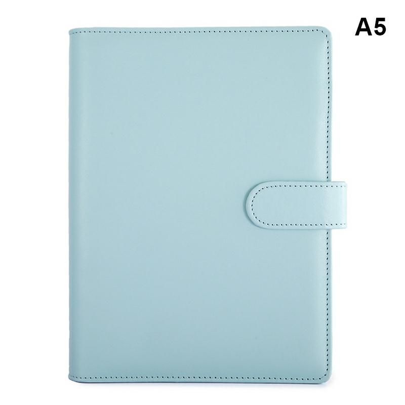 Classic Loose Leaf Ring Binder Notebook Planner Diary Notebook Cover Pu Leather Cover Blue,A5  |  Writing Material Writing Material Blue