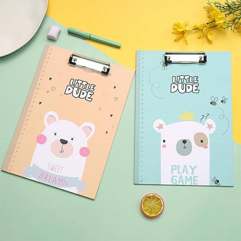 Clipboards With Side Ruler Cute Durable Strong Flat Clip Office Supplies For Office Students A  |  Files & Folders Files & Folders A