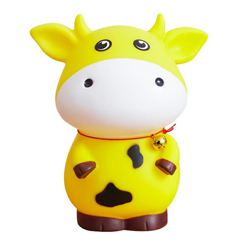 Cny Red Ox Piggy Bank Cartoon Figure Shatter-Proof Money Saving Box The Chinese Zodiac Cow Decor Gift For Kids Yellow,L  |  Writing Material Writing Material Writing Material