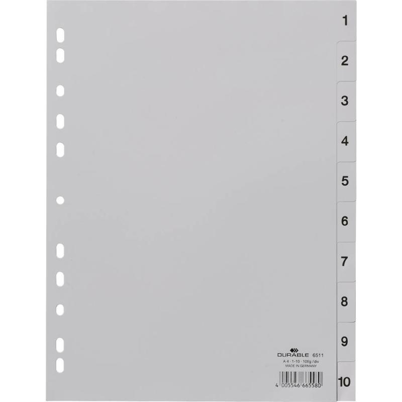 Color Paper Divider Grey 6511 1-10  |  Files & Folders Files & Folders Files & Folders