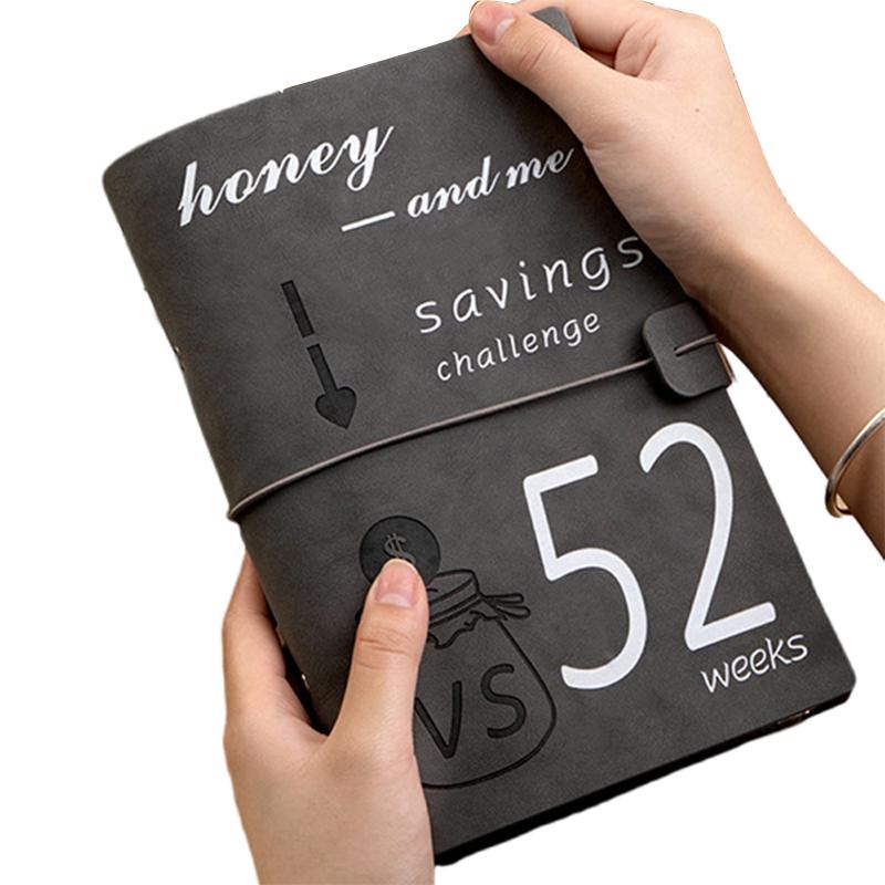 Couple 52 Week Saving-Binder High-Quality Waterproof Money-Binder For Daily Use Grey,One  |  Writing Material Writing Material Blue