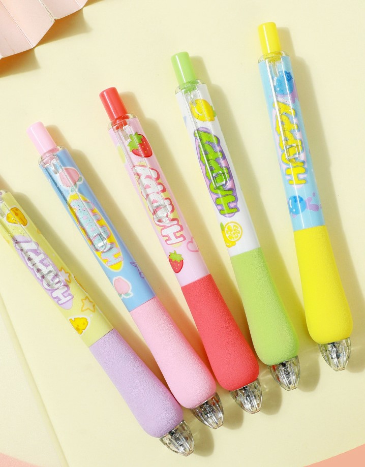 Creative Cartoon Animal Fruit Stress Relief Pen Student School Kawaii Neutral Pen Black Ink Squishy Gel Pen Picture Show  |  Writing Instruments Writing Instruments picture show