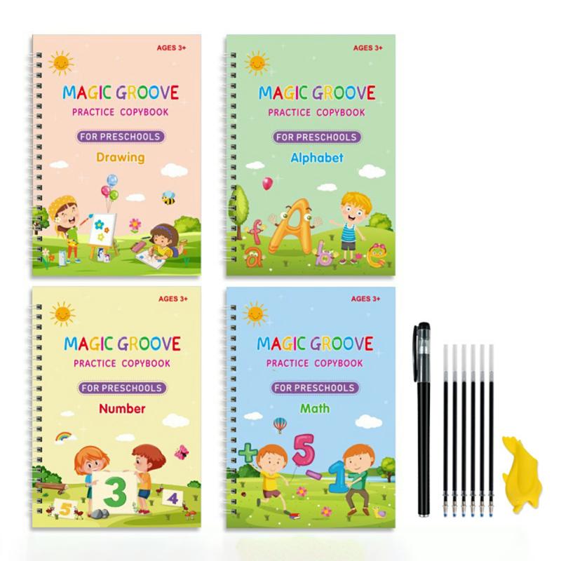 Creative Magic Copybook Set Portable Handwriting Workbook Reusable Tracing Groovebook Magic Learning Stationery New  |  Writing Material Writing Material Writing Material