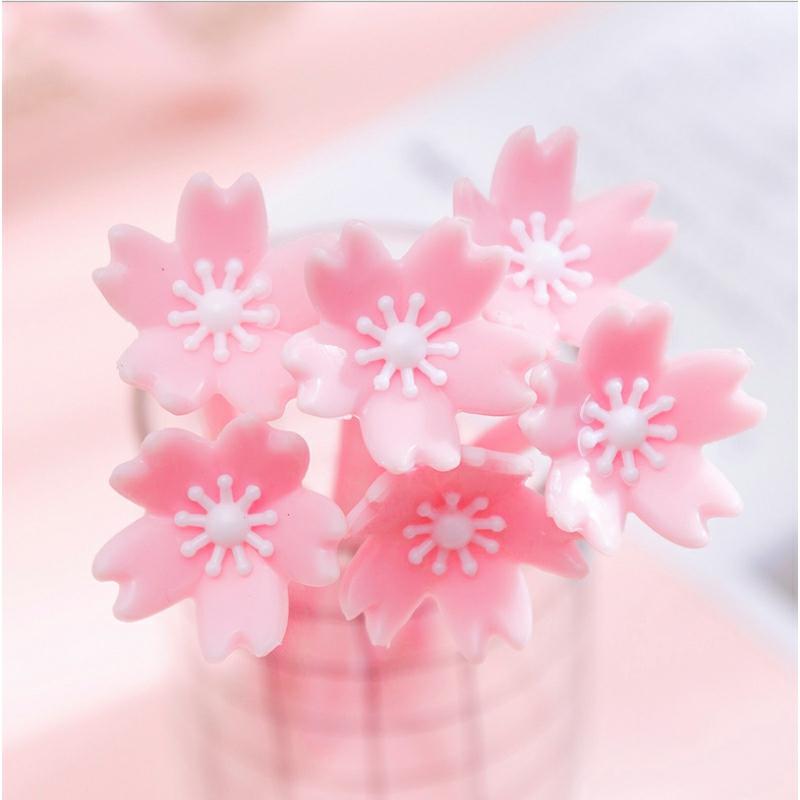 Creative Romantic Cherry Blossom Soft Silica Gel Neutral Pen Student Girl Hheart Black Ink Pen Lovely Ssignature Gel Pen White  |  Writing Instruments Writing Instruments White