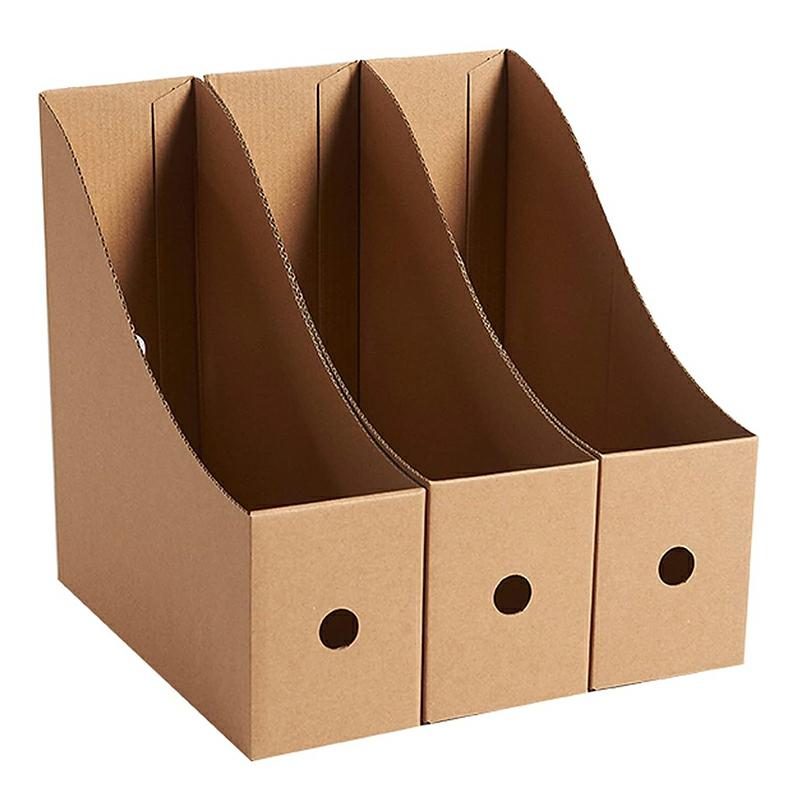 Custom Design Foldable Desk File Holder Organizer Sturdy Cardboard Magazine Storage Box Document Rack With Blank Label  |  Files & Folders Files & Folders Files & Folders