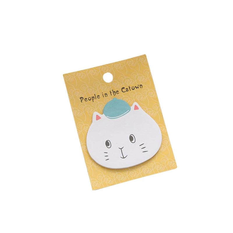 Cute Cartoon Cat Design Sticky Note Memo Pads Students Office Noting Stationery(Yellow)  |  Writing Material Writing Material Writing Material