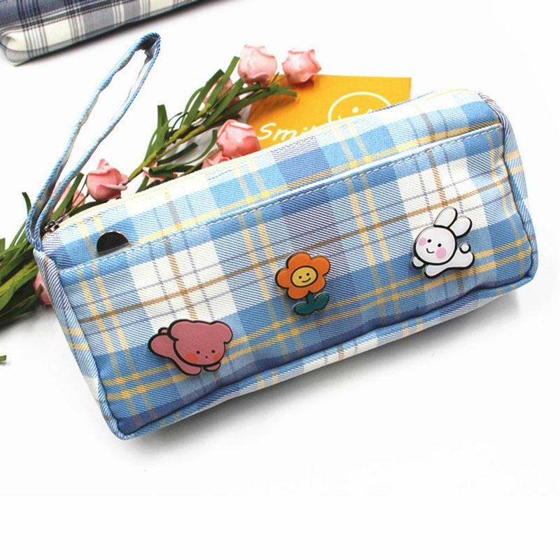 Cute Cartoon Pencil Pen Pouch Stripe Print Lightweight Large Capacity Stationary Cosmetics Bags For Students Girls Jk5,Default  |  Writing Instruments Writing Instruments Default