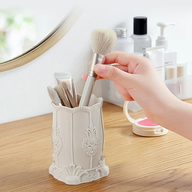 Cute Cartoon White Flower Shape Pen Holder Creatives Desktop Stationery Makeup Storage For Home School  |  Desk Supplies Desk Supplies Desk Supplies