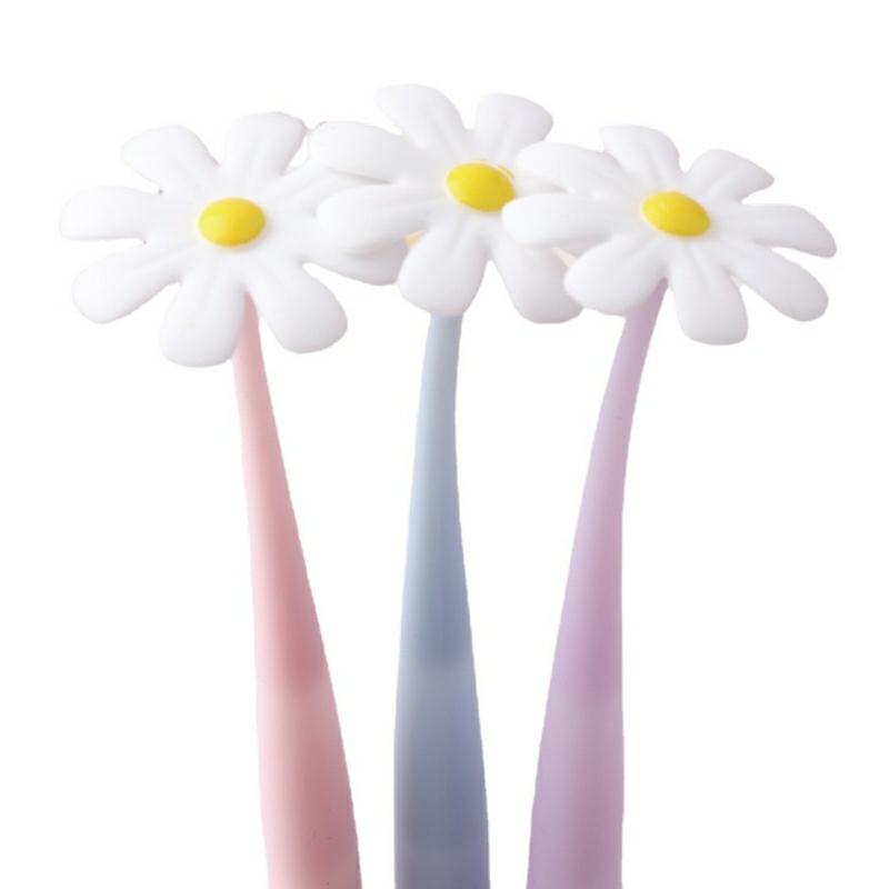 Cute Daisy Chrysanthemum Flower Green Pvc Gel Shaking Pens Neutral Pen Rollerball Pen 0.5Mm Blue  |  Writing Instruments Writing Instruments Blue