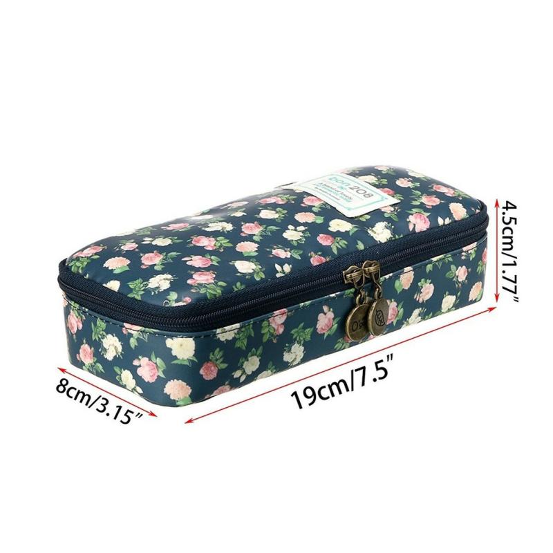 Cute Pencil Case Large Capacity Floral Pencil Stationery Organizer Multifunction Cosmetics Bag New  |  Desk Supplies Desk Supplies Desk Supplies