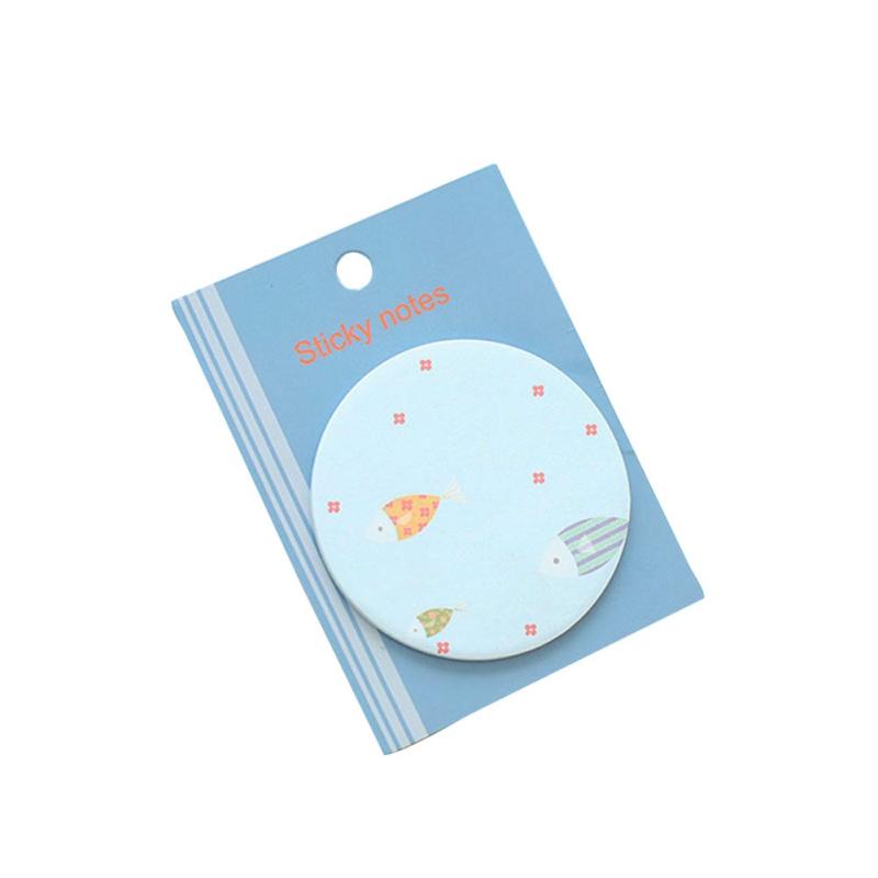 Cute Round Shape Adhesive Paper Note Stick Marker Memo School Office Stationery Supply (Blue)  |  Writing Material Writing Material Writing Material