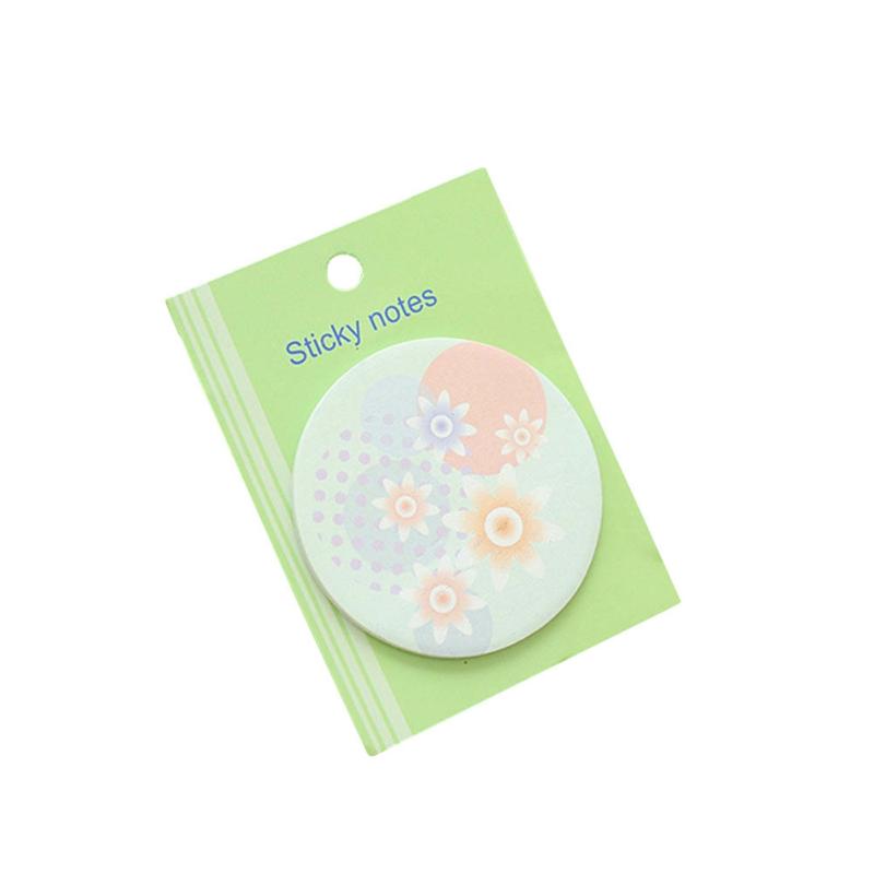 Cute Round Shape Adhesive Paper Note Stick Marker Memo School Office Stationery Supply (Green)  |  Writing Material Writing Material Writing Material