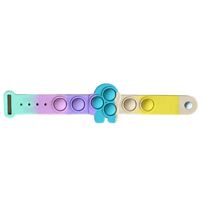 Decompression Bracelet Colorful Silicone Reusab Not Easily Deformed Puzzle Press Finger Bubbles Toy For Children Adults Macaron  |  Writing Material Writing Material Macaron