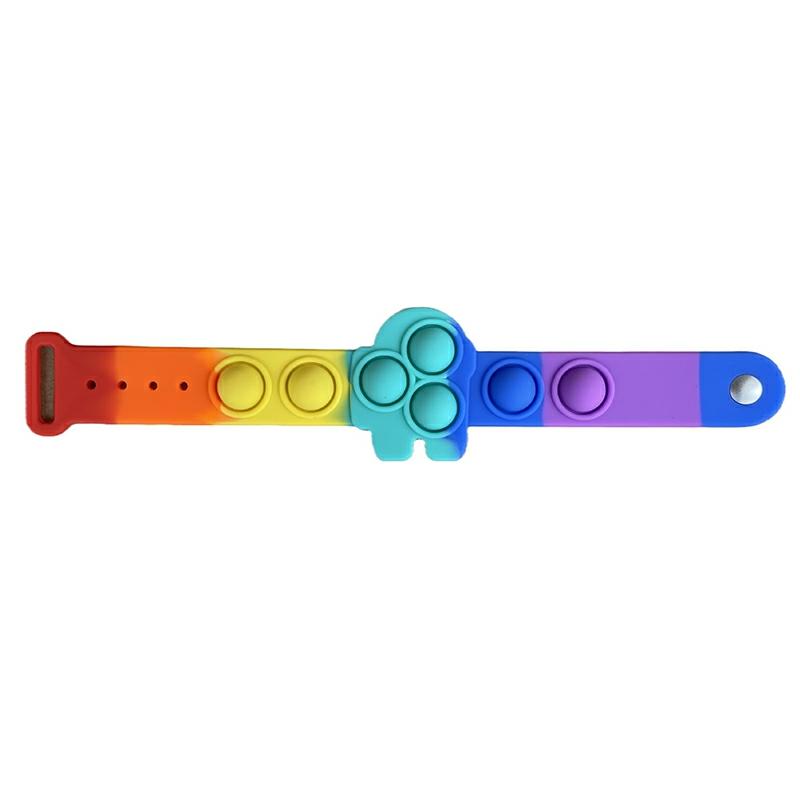 Decompression Bracelet Colorful Silicone Reusab Not Easily Deformed Puzzle Press Finger Bubbles Toy For Children Adults Rainbow  |  Writing Material Writing Material Blue Purple White