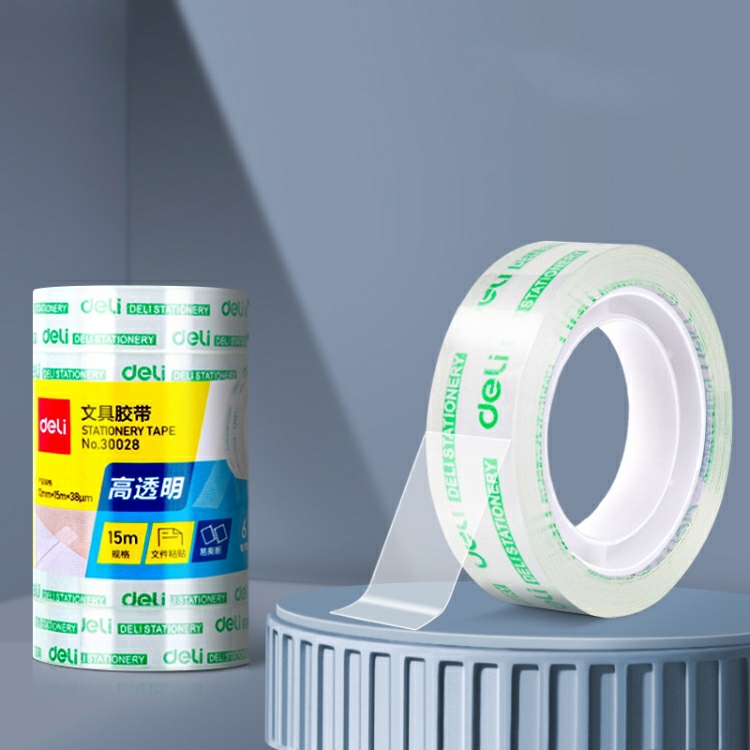 Deli Small High Viscosity Office Transparent Tape Student Stationery Tape 6 Rolls Width 1.2Cm X Length 15M  |  Tapes & Adhesives Tapes & Adhesives Tapes & Adhesives