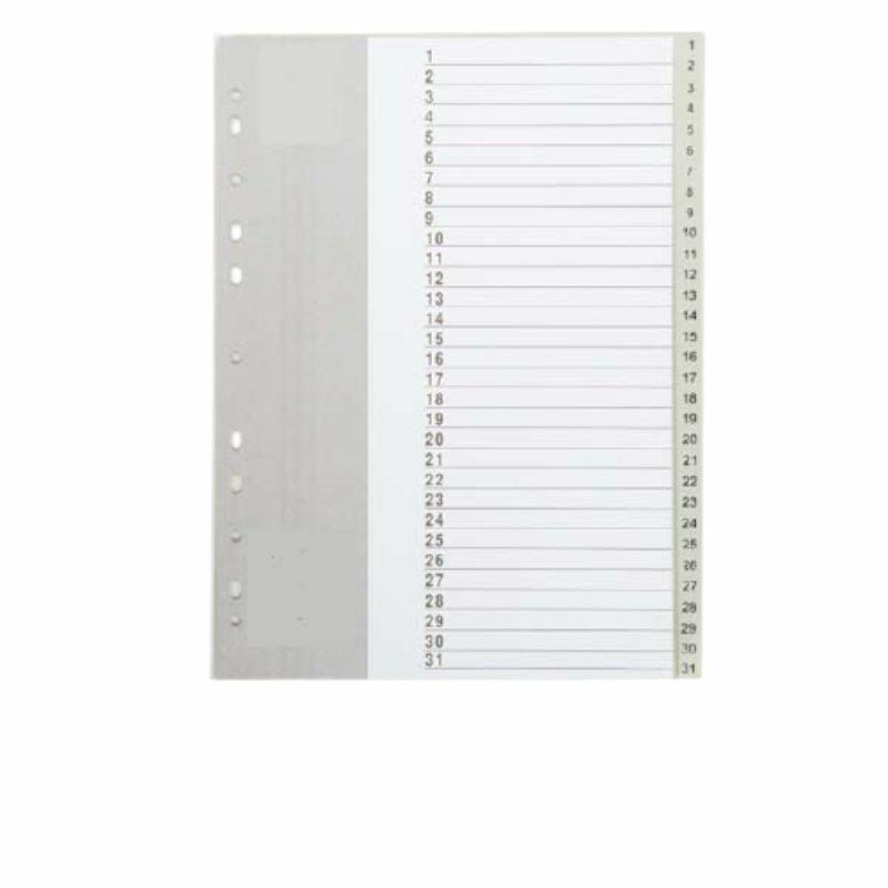 Divider 1-31 Grey Pvc Ms131  |  Files & Folders Files & Folders Files & Folders