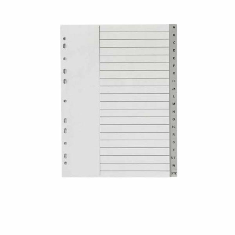 Divider A-Z Grey Pvc A4 Ms155  |  Files & Folders Files & Folders Files & Folders