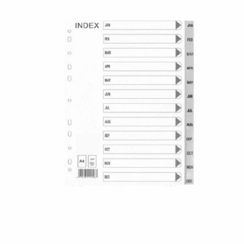 Divider Jan-Dec Grey Pvc Ms156  |  Files & Folders Files & Folders Files & Folders