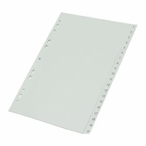 Divider Plastic Pvc Grey A4 With Numbers 1-20  |  Files & Folders Files & Folders Files & Folders