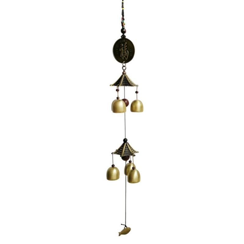 Double-Layer Metal Windchimes Japanese Style Windchimes Ornament Outdoor Garden Windchimes Pendant Blessing Wind Chimes  |  Writing Material Writing Material Blessing Wind Chimes