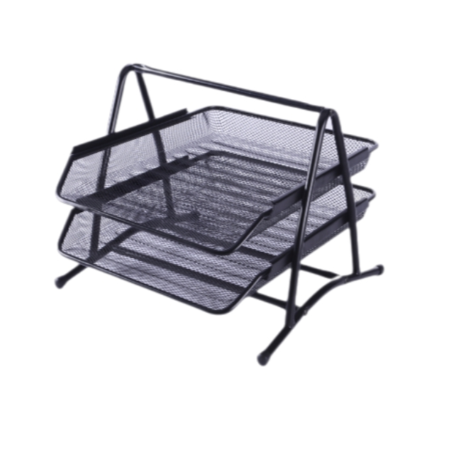 Durable Mesh Paper Tray 2 Tier Office File Organizer With Sliding Drawer Document Tray  |  Files & Folders Files & Folders Files & Folders