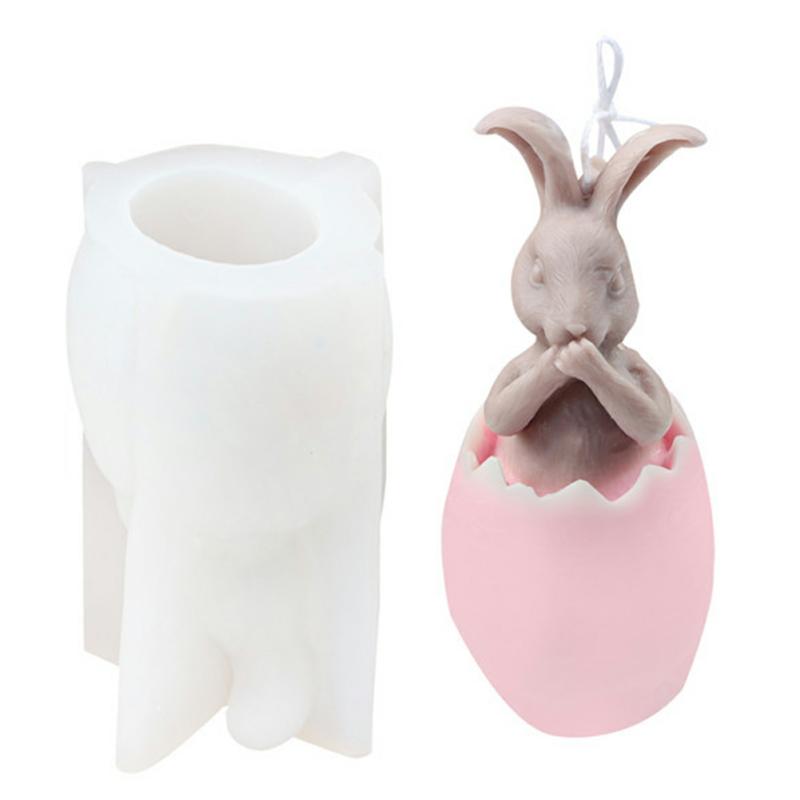 Easter Rabbits Candle Stencils 3D Easter Bunny In Eggshells Silicone Stencils For Making Aromas Plaster A  |  Art & Crafts Art & Crafts A