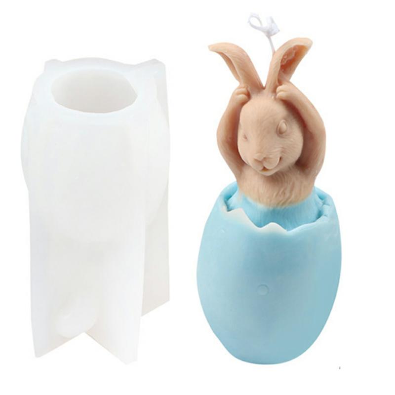 Easter Rabbits Candle Stencils 3D Easter Bunny In Eggshells Silicone Stencils For Making Aromas Plaster B  |  Art & Crafts Art & Crafts A