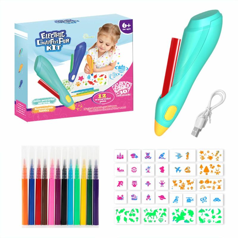 Electric Inkjet Drawing Pens Washable Multifunctional Inkjet Tool For Indoors Green  |  Art & Crafts Art & Crafts Art & Crafts