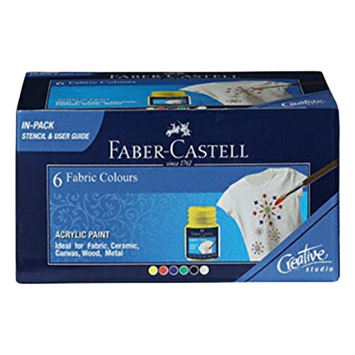 Faber-Castell Fabric Acrylic Paint Color 6-Piece  |  Art & Crafts Art & Crafts Art & Crafts