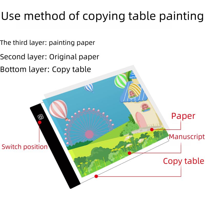 Factory A4A5A3 Luminous Through Writing Copy Drawing Board Copy Table Led Light Box Diamond Painting Transparent Table A5 No Dimming +1.5 M Data Line 150X240  |  Boards & Easels Boards & Easels A4 No Dimming No Scale +1.5 m Data Line 235X335