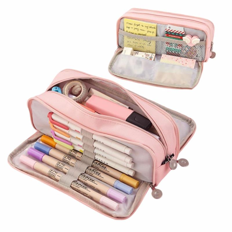 Fashion Multi-Layer Pencil Case Large Capacity Stationery Storage Bag For Students  |  Desk Supplies Desk Supplies Desk Supplies