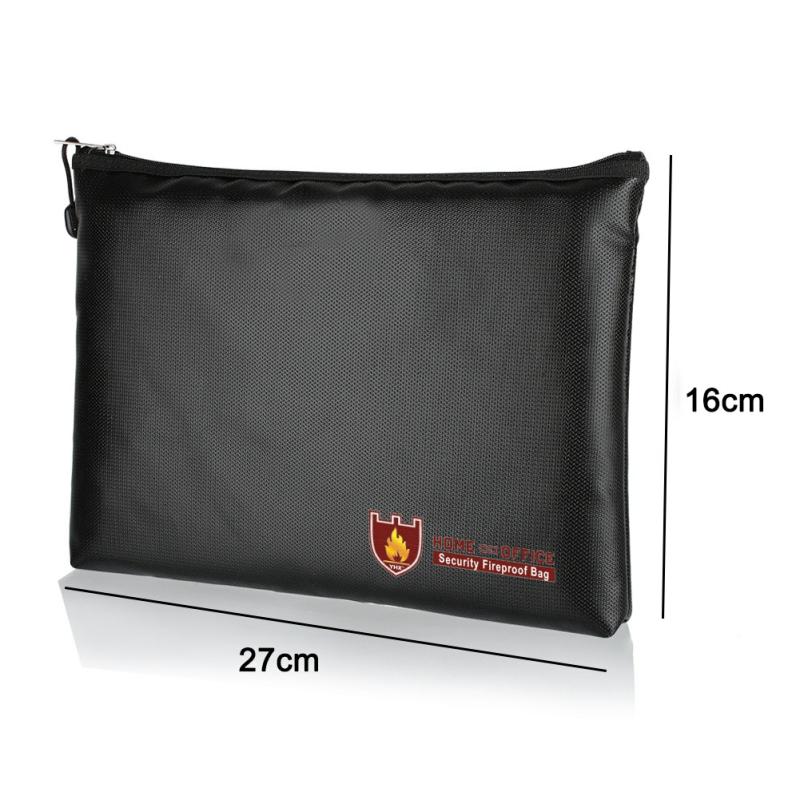 Fireproof Document Bag Fire Resistant Waterproof Envelope Pouch For Passport Money Files 27Cm X 16Cm  |  Files & Folders Files & Folders 27cm X 16cm