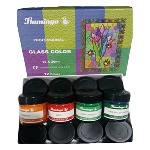 Flamingo Glass Acrylic Color Multicolor 30Ml 12-Piece  |  Art & Crafts Art & Crafts Art & Crafts