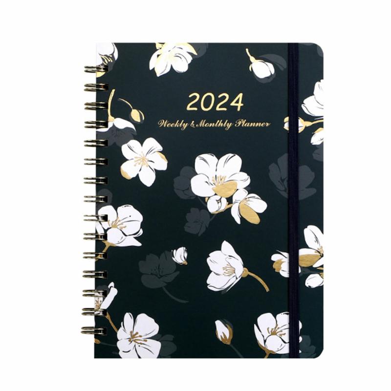 Floral Print A5 Notebook Fashionable Printing Loose-Leaf Notebook For School Office Platinum  |  Writing Material Writing Material Baihua