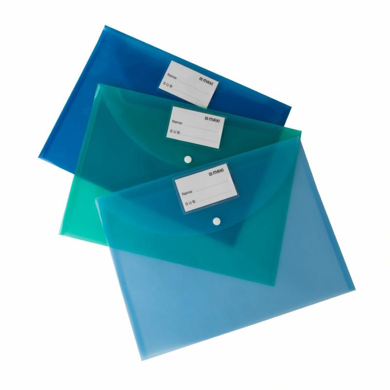 F/S Clear Bag 300 Micron Assorted Color Mx-300Ab 3-Piece  |  Files & Folders Files & Folders Files & Folders