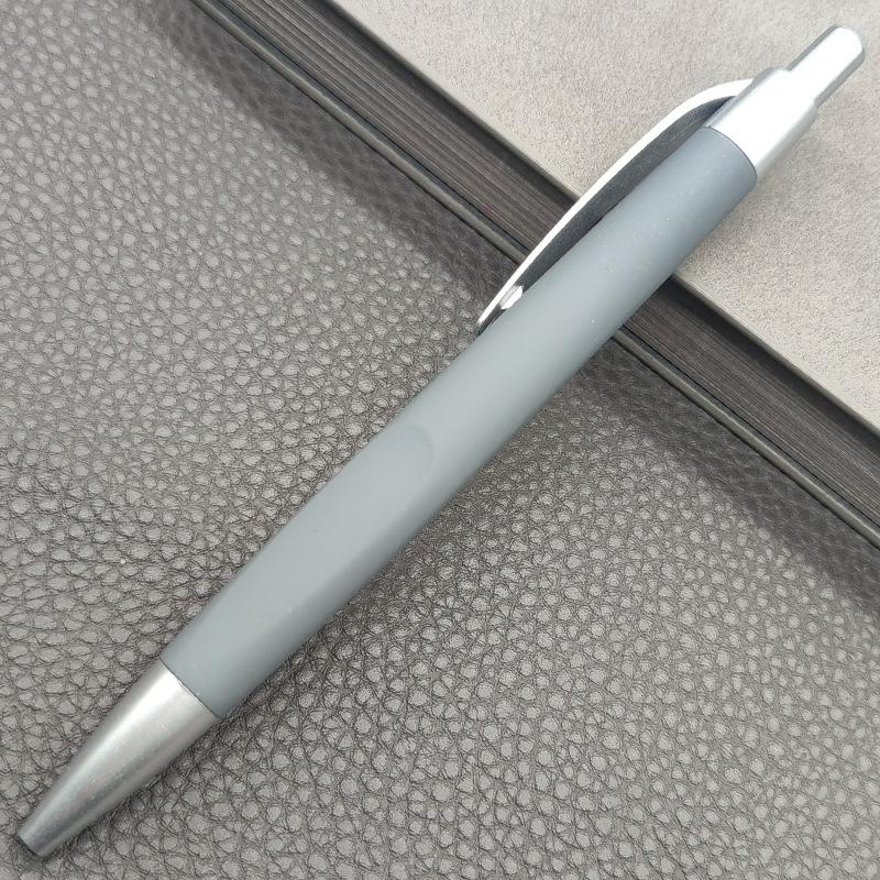 Giveaways Promotional Pens Rubber Coated Soft Click Action Pen Westin Hilton Hotel  Customize Ballpoint Pens Grey  |  Writing Instruments Writing Instruments 1