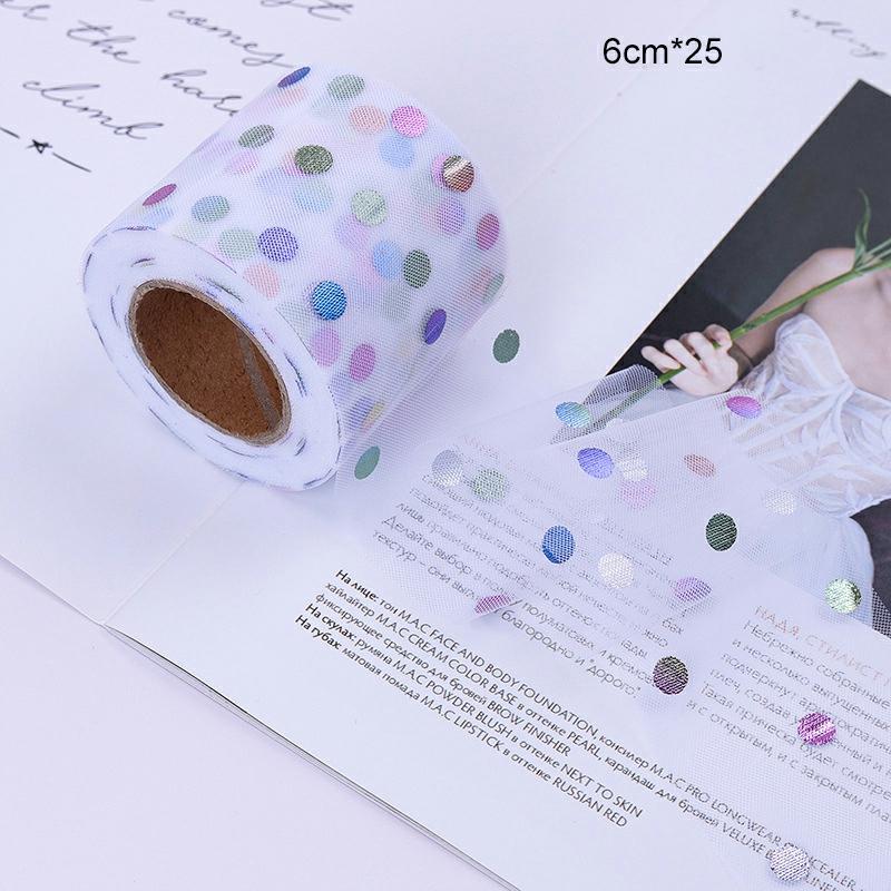 Glitter Tulle Roll 6/10Cm Mesh Ribbon Spool Roll With Sparkling Dots 25 Yards Long For Gift Packing Diy Craft White,6Cm25  |  Art & Crafts Art & Crafts 6cm*25