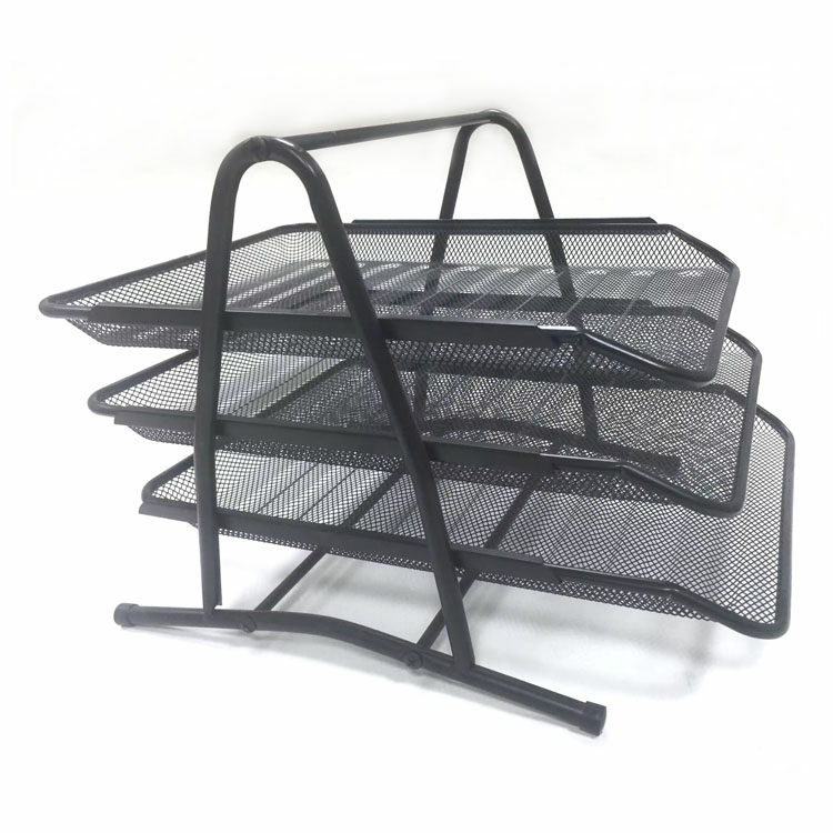 High Quality 3 Tier Metal Mesh Desk Organizer A4 Paper File Document Holder File Tray For Office  |  Files & Folders Files & Folders Files & Folders