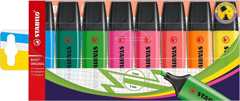 Highlighter Boss Set Of 8 Colors  |  Writing Instruments Writing Instruments Writing Instruments